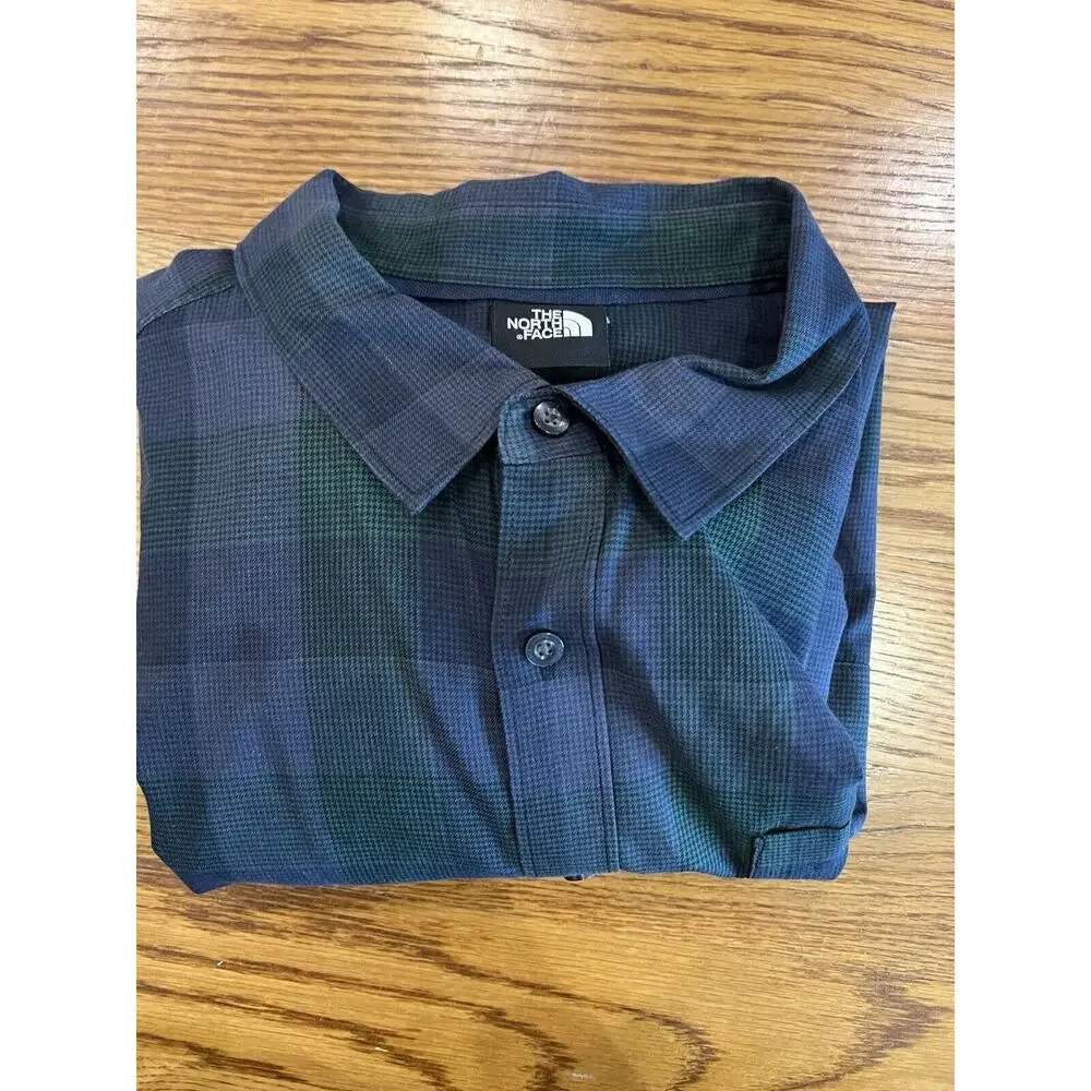 NEW The North Face Hayden 2.0 Shirt Sz XXL Mens Blue Plaid Button Up Long Sleeve